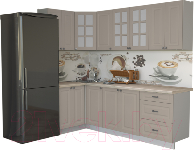 Кухонный гарнитур Интерлиния Мила Деко 1.2x2.4 - фото