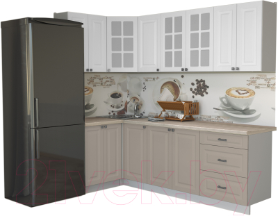 Кухонный гарнитур Интерлиния Мила Деко 1.2x2.4 - фото
