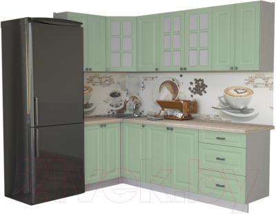 Кухонный гарнитур Интерлиния Мила Деко 1.2x2.4 - фото