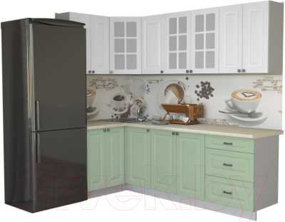 Кухонный гарнитур Интерлиния Мила Деко 1.2x2.4 - фото