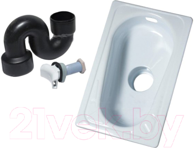 Чаша Генуя Сантэкс С выпуском по центру (с сифоном) - фото