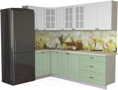 Кухонный гарнитур Интерлиния Мила Деко 1.2x2.5 - фото