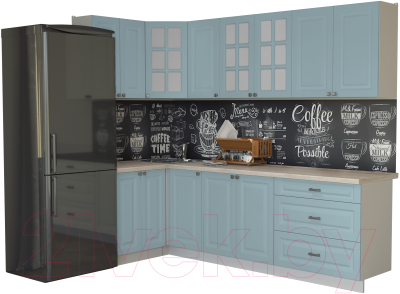 Кухонный гарнитур Интерлиния Мила Деко 1.2x2.6 - фото
