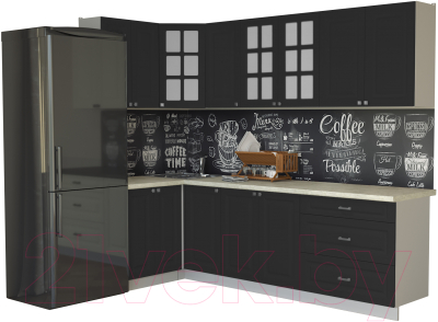 Кухонный гарнитур Интерлиния Мила Деко 1.2x2.6 - фото