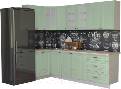Кухонный гарнитур Интерлиния Мила Деко 1.2x2.6 - фото