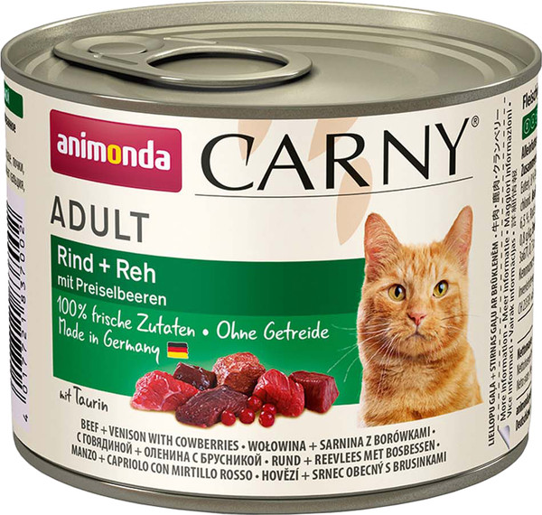 Влажный корм для кошек Animonda Carny Adult с говядиной, олениной и брусникой - фото
