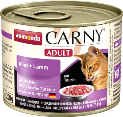 Влажный корм для кошек Animonda Carny Adult с говядиной и ягненком - фото