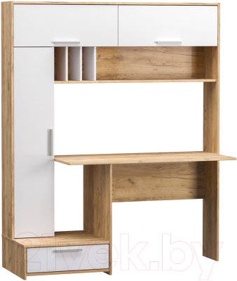 Письменный стол Mobi Лайт 03.243 (дуб золотой Craft/белый премиум) - фото