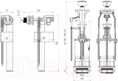 Арматура Ани Пласт WC6050M