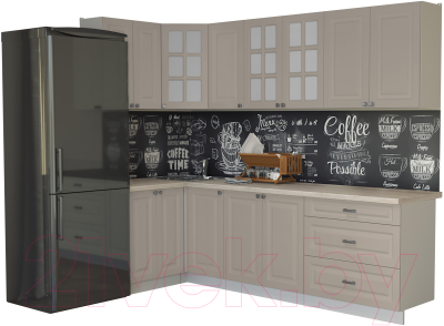 Кухонный гарнитур Интерлиния Мила Деко 1.2x2.7 - фото