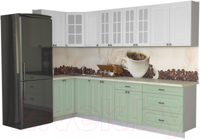 Кухонный гарнитур Интерлиния Мила Деко 1.2x3.0 - фото