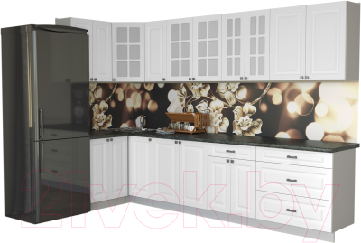 Кухонный гарнитур Интерлиния Мила Деко 1.2x3.2 - фото