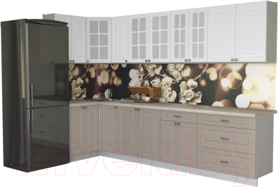 Кухонный гарнитур Интерлиния Мила Деко 1.2x3.2 - фото