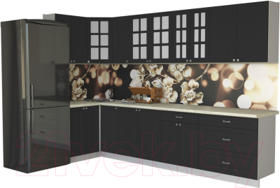 Кухонный гарнитур Интерлиния Мила Деко 1.2x3.2 - фото