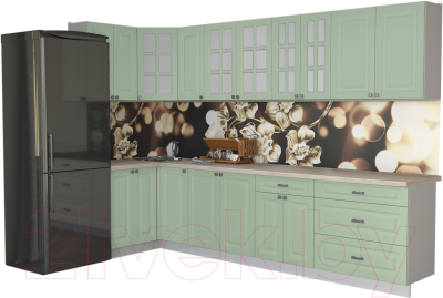 Кухонный гарнитур Интерлиния Мила Деко 1.2x3.2 - фото