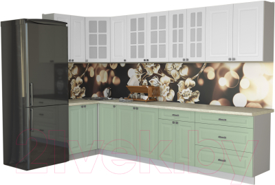 Кухонный гарнитур Интерлиния Мила Деко 1.2x3.2 - фото