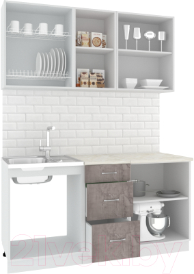 Готовая кухня Кортекс-мебель Корнелия Лира 1.6м