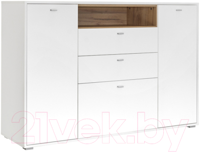 Тумба Mobi Бэль 10.95 (белый премиум/дуб золотой Craft) - фото