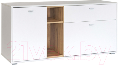 Тумба Mobi Бэль 10.91 (белый премиум/дуб золотой Craft) - фото