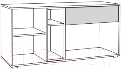 Тумба Mobi Бэль 10.91 (белый премиум/дуб золотой Craft)