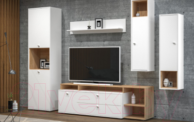 Тумба Mobi Бэль 10.92 (белый премиум/дуб золотой Craft)