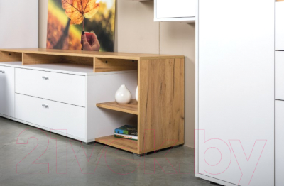 Шкаф-пенал Mobi Бэль 10.04 (белый премиум/дуб золотой Craft)