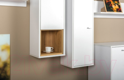 Шкаф навесной Mobi Бэль 10.63 (белый премиум/дуб золотой Craft)