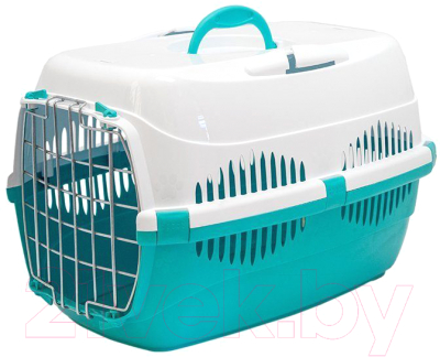 Переноска для животных ZooM Спутник-1 / 3992бирюз/бел - фото