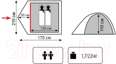 Палатка Totem Trek 2 V2 / TTT-021