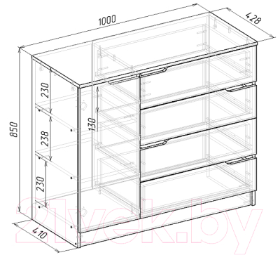 Тумба Мебель-Класс Бремен (сосна карелия)