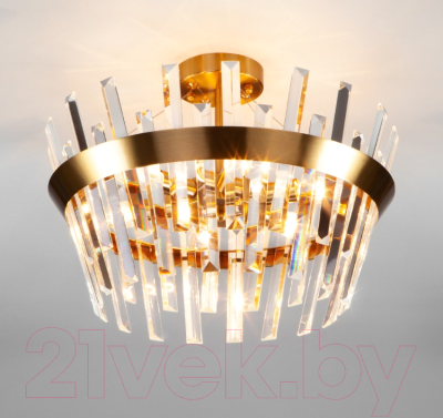 Люстра Евросвет Steccato 10111/5 Strotskis (золотая бронза/прозрачный хрусталь) - фото