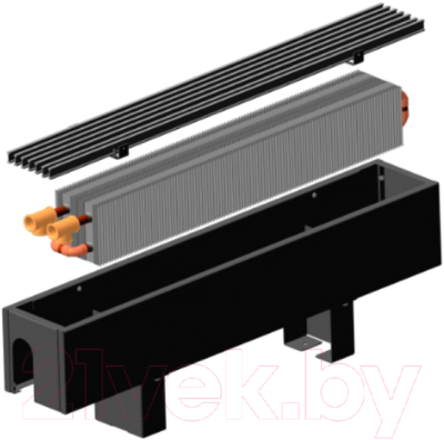 Конвектор напольный Новатерм НТ-Н-14/14/080 (корпус белый/решетка алюминий)