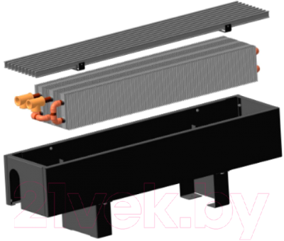 Конвектор напольный Новатерм НТ-Н-14/19/080 (корпус белый/решетка алюминий)