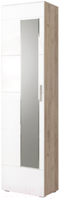 Шкаф-пенал Mobi Лайн 08.122 (дуб серый Craft/белый глянец ПВХ) - фото
