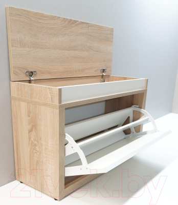 Тумба для обуви Элана 1к.80 (дуб сонома/белый)