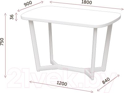 Обеденный стол Millwood Лофт Мюнхен 180x90x75