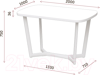 Обеденный стол Millwood Лофт Мюнхен 200x100x75