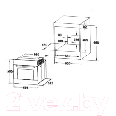 Электрический духовой шкаф Akpo PEA 7213SSD07 BL