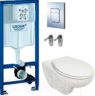 Унитаз подвесной с инсталляцией Roca 734630300R + ZRU8013920 + 38772001 - фото