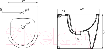 Биде напольное BelBagno BB105B