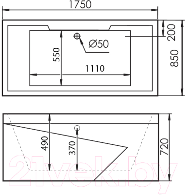 Ванна акриловая Gemy G9065 K R 175x85