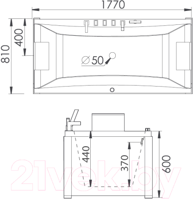 Ванна акриловая Gemy G9076 B 177x81