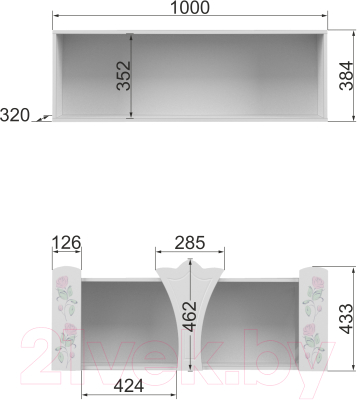 Шкаф навесной Аквилон Розалия №7 (лиственница белая)