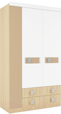 Шкаф Аквилон Стиль №25 (туя светлая/кофе с молоком) - фото