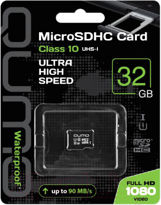 Карта памяти Qumo microSDHC (Class 10 UHS-I) 32GB (QM32GMICSDHC10U1NA) - фото