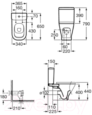 Сливной бачок Roca The Gap 734147000Y