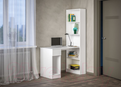 Стол-стеллаж Mobi Лайт 10.01 (белая гладкая 101)