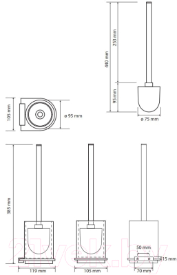Ершик для унитаза Bemeta Galla 108113010 (черный/золото)