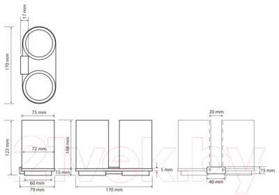 Набор стаканов для зубной щетки и пасты Bemeta Galla 108110020
