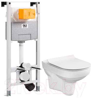 Унитаз подвесной с инсталляцией Oliveira & Irmao S-MZ-CITY-COn-S-DL-w + 099949 - фото